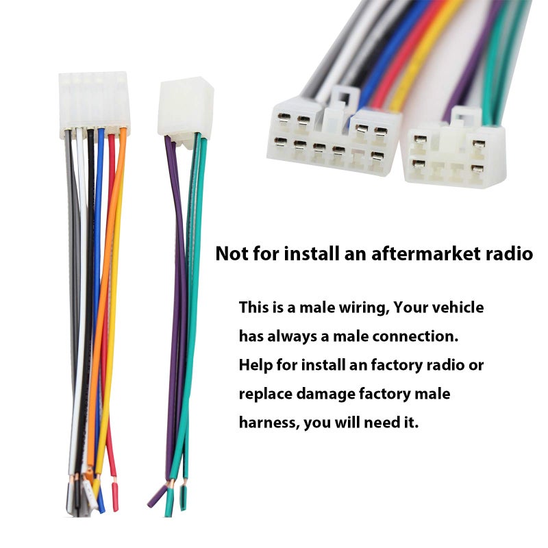 RED WOLF محول توصيل أسلاك عكسية لراديو السيارة RED WOLF مناسب لتويوتا كورولا 1987-2010، توندر 1999-2017، سايون 2005-2018، لكزس 1990-2003 نظام غير JBL، استبدال قابس سلك الاستريو OEM - Image 4